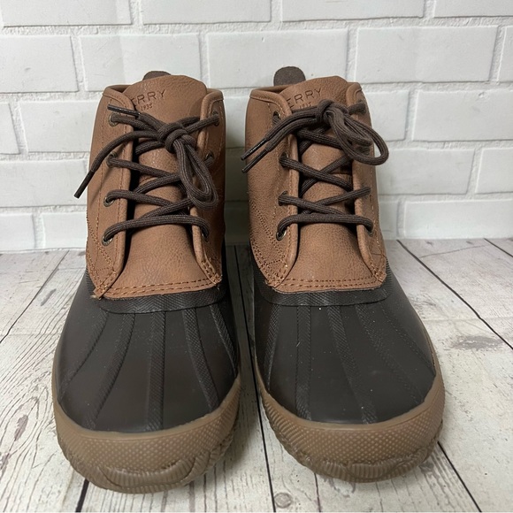SPERRY BREAKWATER LEATHER DUCK BOOT - MEN\'S SIZE 9 NEW - BROWN FLEECE WATERPROOF main image 6